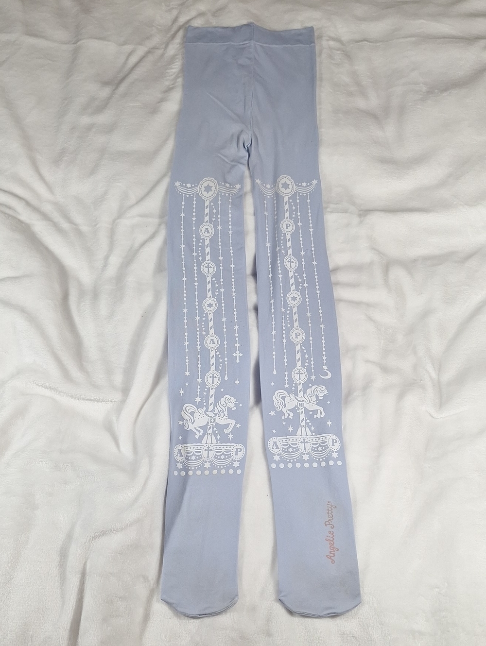 Angelic Pretty Lilac Carousel Horse Print Tights | Sweet Lolita Accessory 🎠🎀